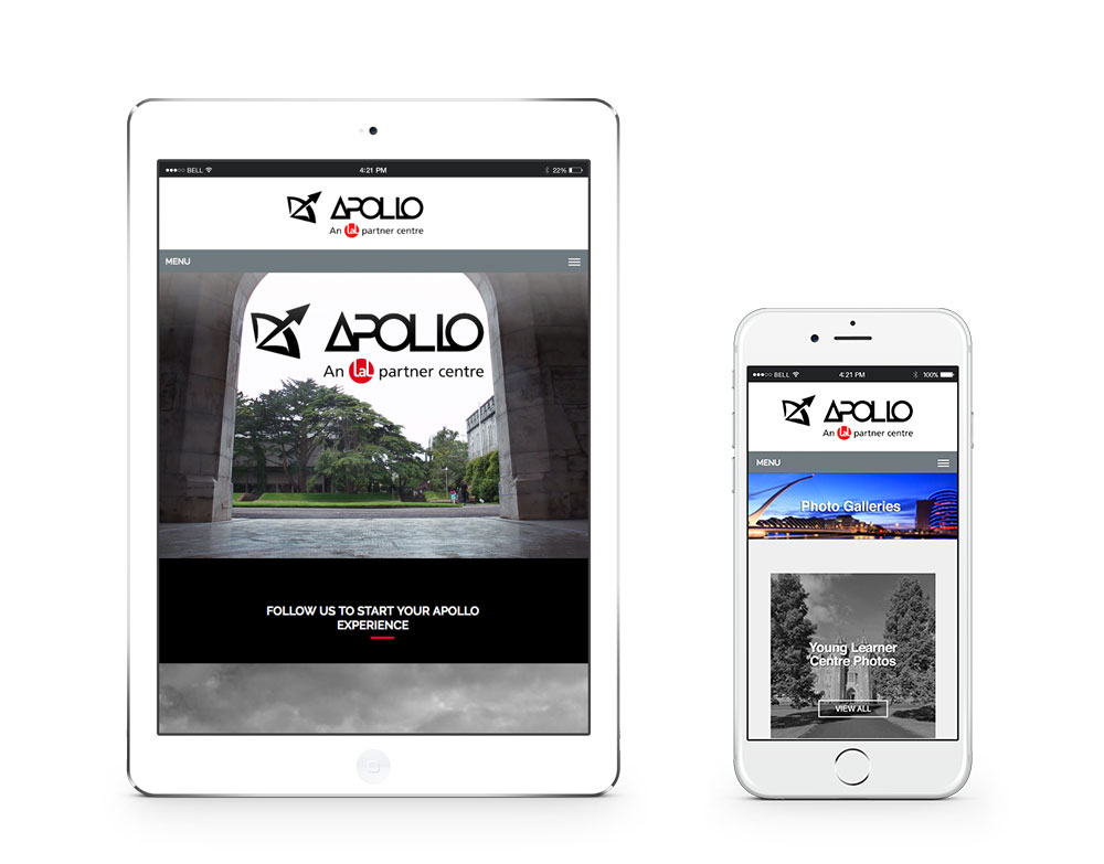 responsive screens of apollo website design